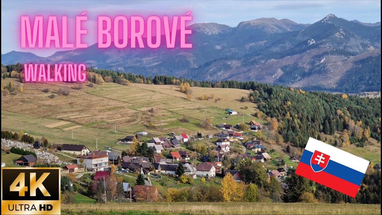 4K 60fps | Malé Borové | Slovakia | Cross the village | Walking | Samsung S22 Plus