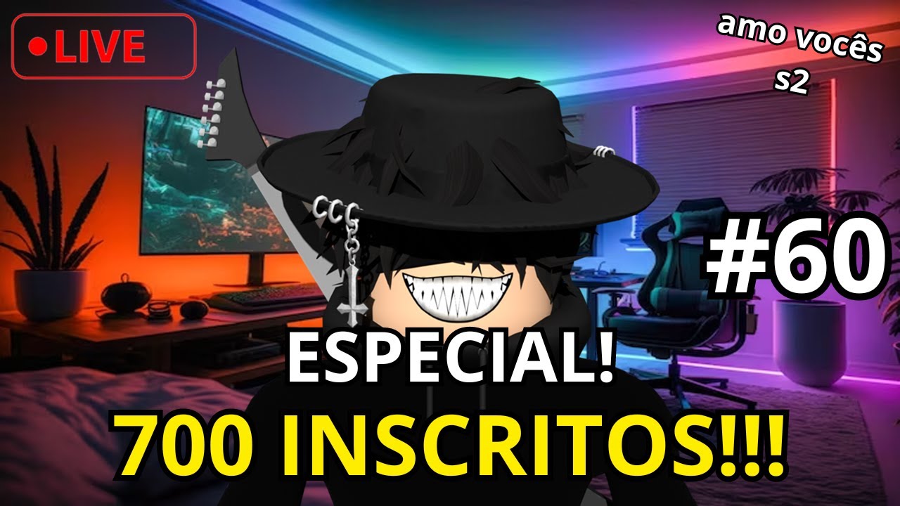 LIVE NUMERO 60 E ESPECIAL DE 700 INSCRITOS! BORA BATER UM PAPO E JOGAR! LIVE #60