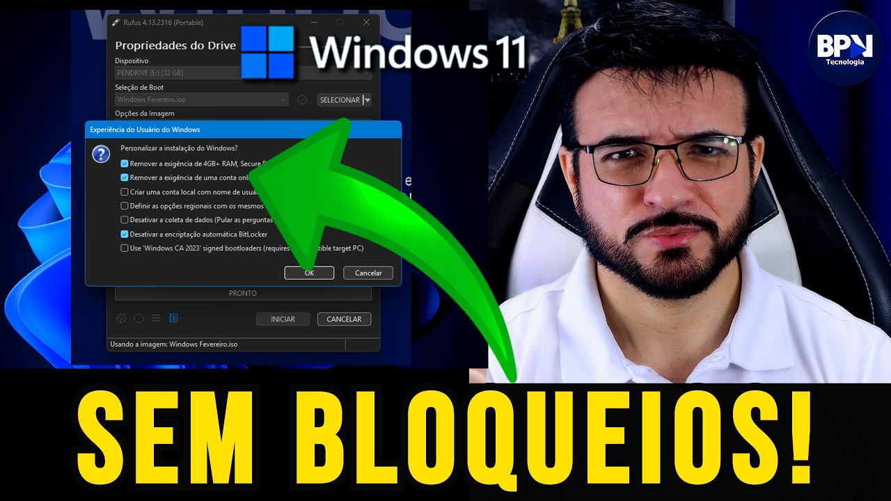 Novo Rufus 2026! ADEUS Secure Boot, TPM e Bitlocker!