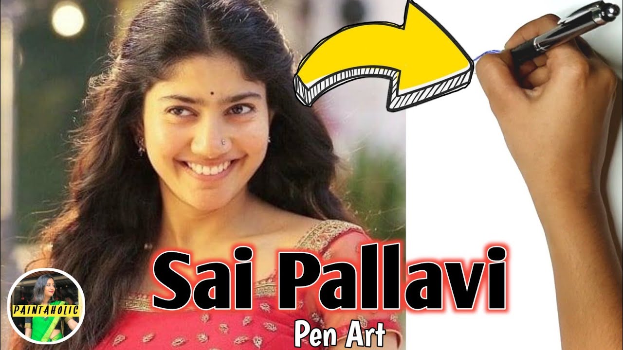 Actress Sai Pallavi Drawing || Pen Sketch || PAINTAHOLIC