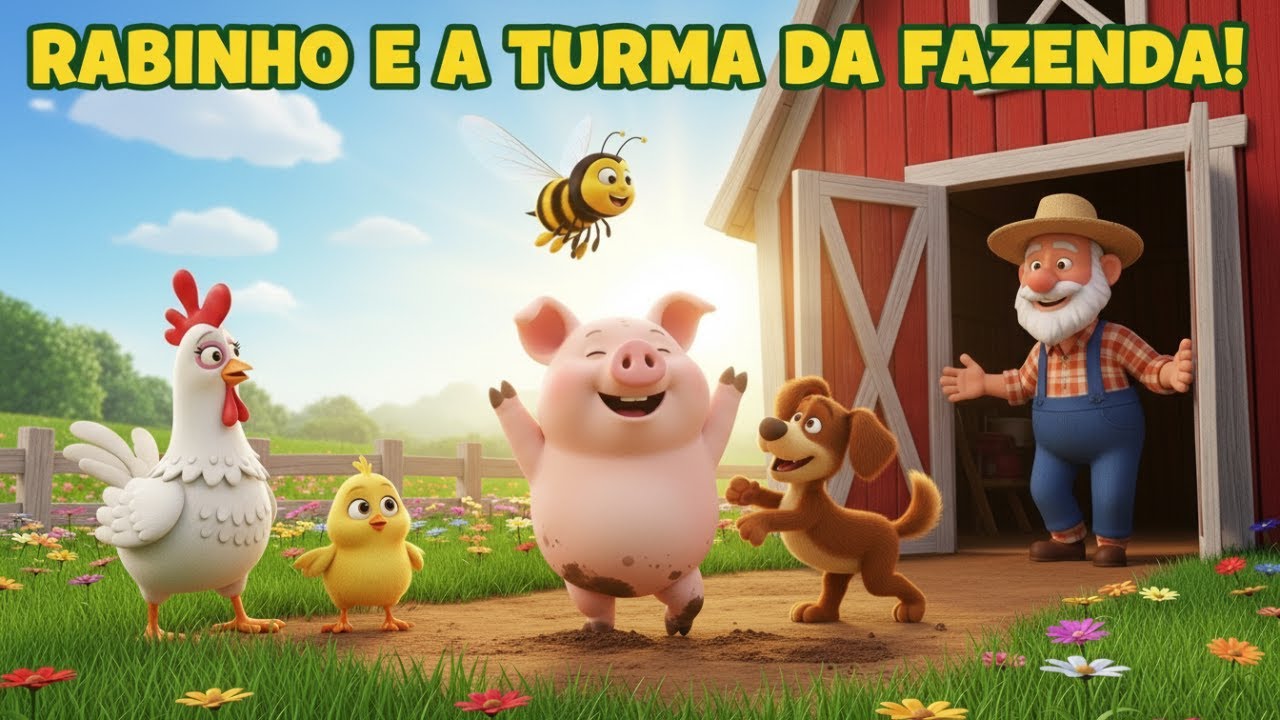 🎶 Hora de Brincar! Rabinho e a Manhã Feliz na Fazenda!