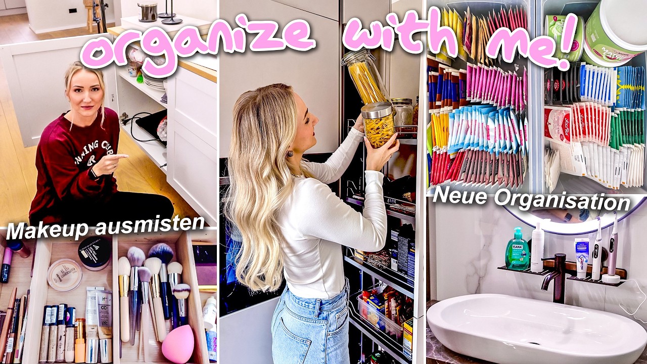 ORGANIZE WITH ME! Kompletter Home Reset - ausmisten & neu organisieren (Küche, Bad, Schminktisch...)