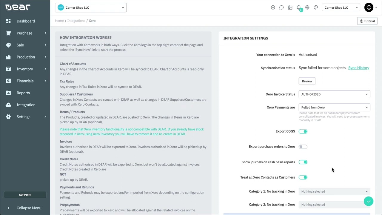 Cin7 Core - Xero Integration