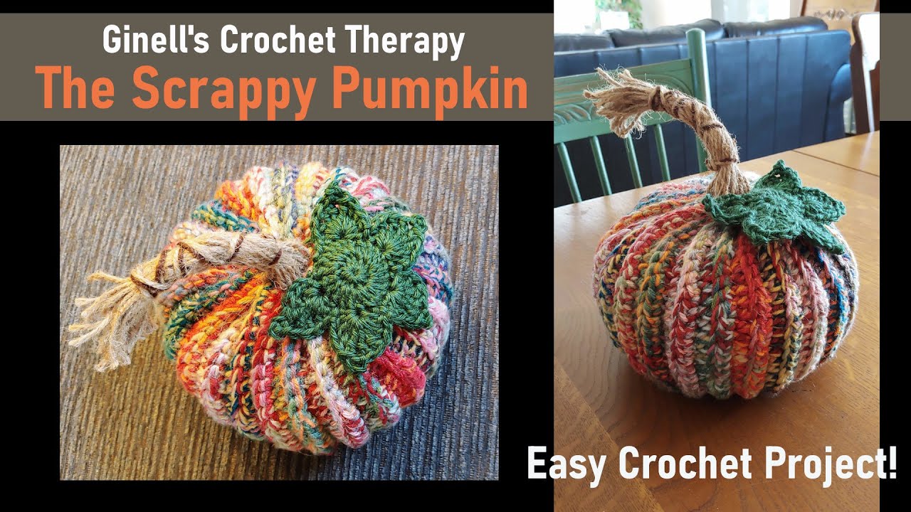 The Scrappy Pumpkin! Crocheted Pumpkin From Scrap Yarn.  Easy Crochet Tutorial