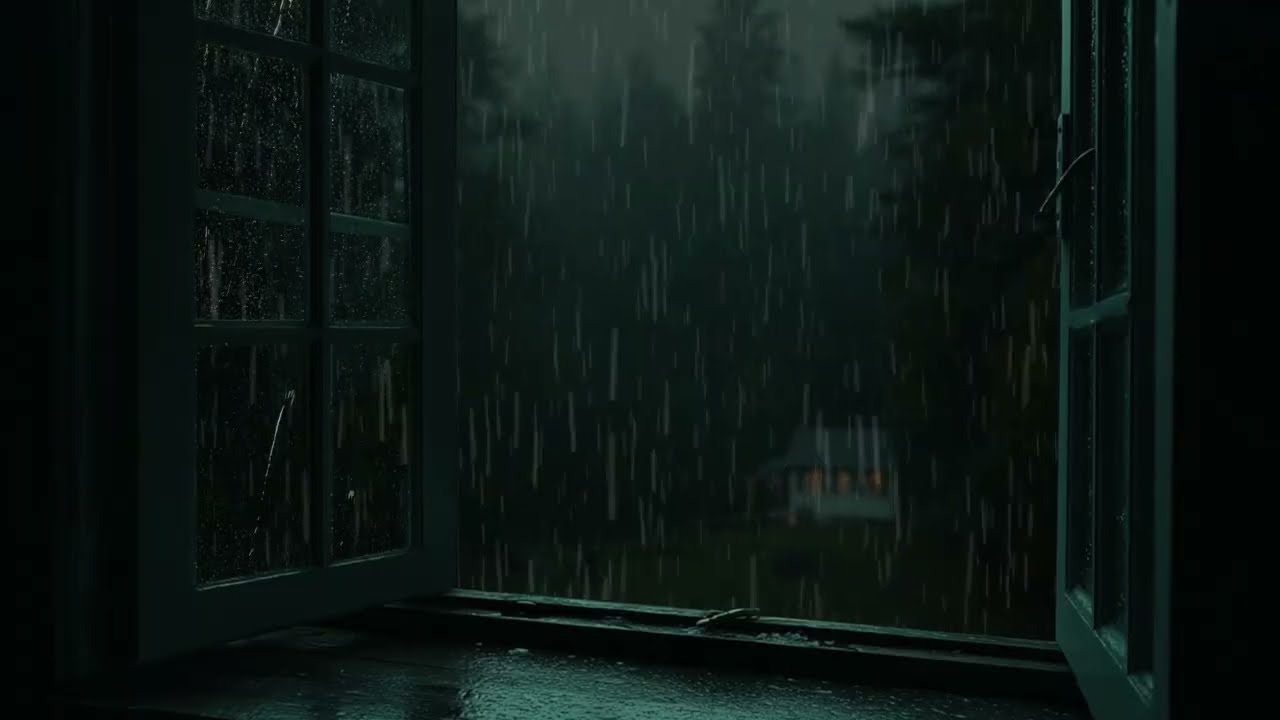 Rain Sounds for Sleep - Open Window Rain Sounds Relaxing Heavy Rain for Sleeping (1 Hour)