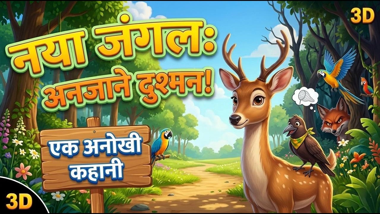 भोले हिरण को फँसाने की चाल! लोमड़ी की खतरनाक साजिश 🦌| #youtubekids #hindistoryforkids #viral #story