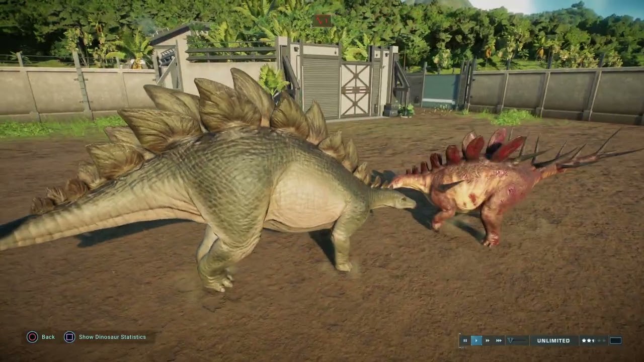 Jurassic World Evolution 2: JP Stegosaurus vs Pierce Kentrosaurus