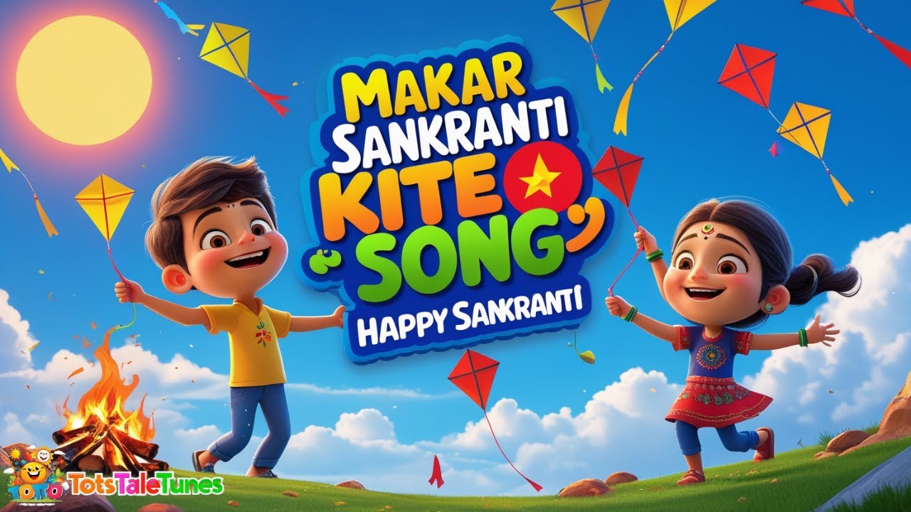 Makar Sankranti Kite Song 🪁 | Festival of Kites for Kids | Sankranti Celebration Song