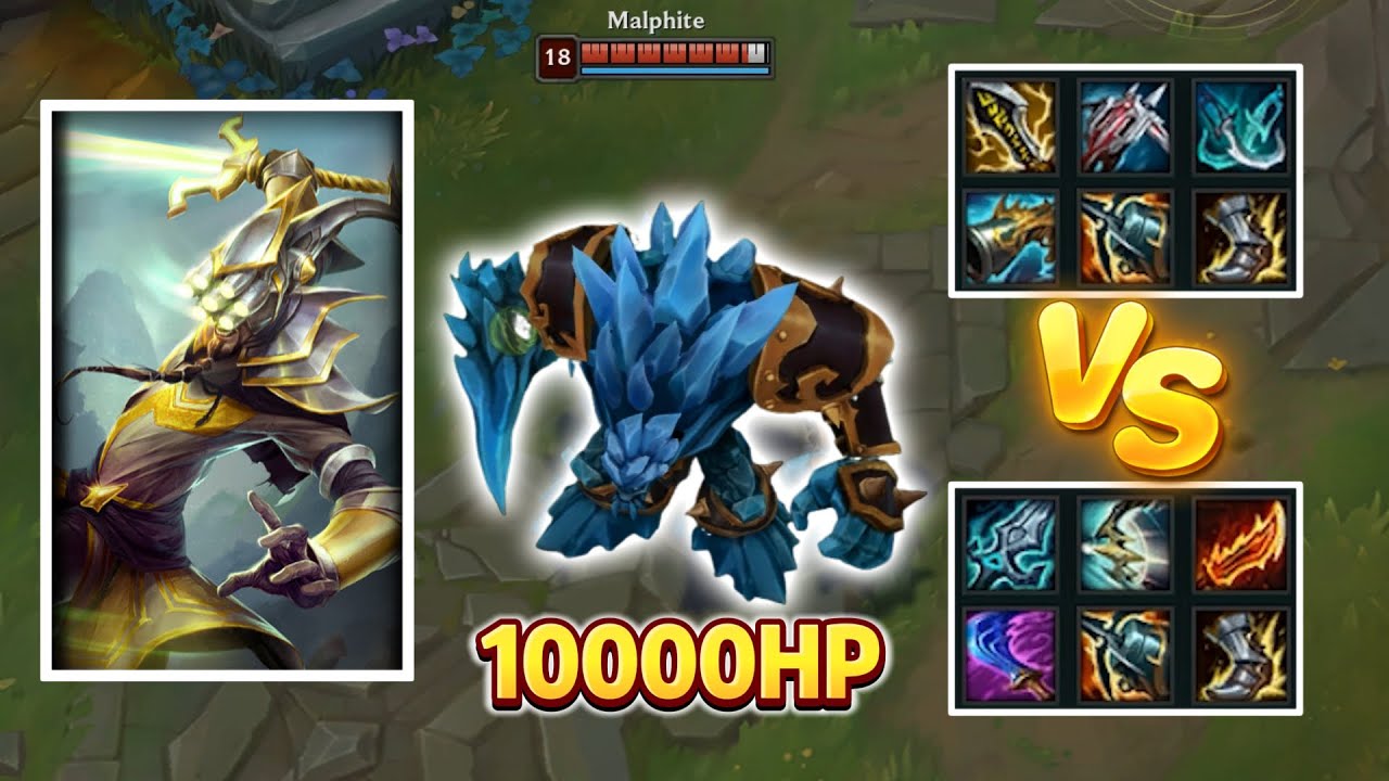 Master Yi vs 10,000 HP Malphite &mdash; 2 Builds Comparison