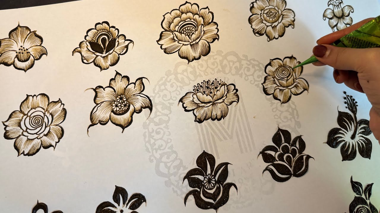 Latest Floral Henna Flowers / trending florals
