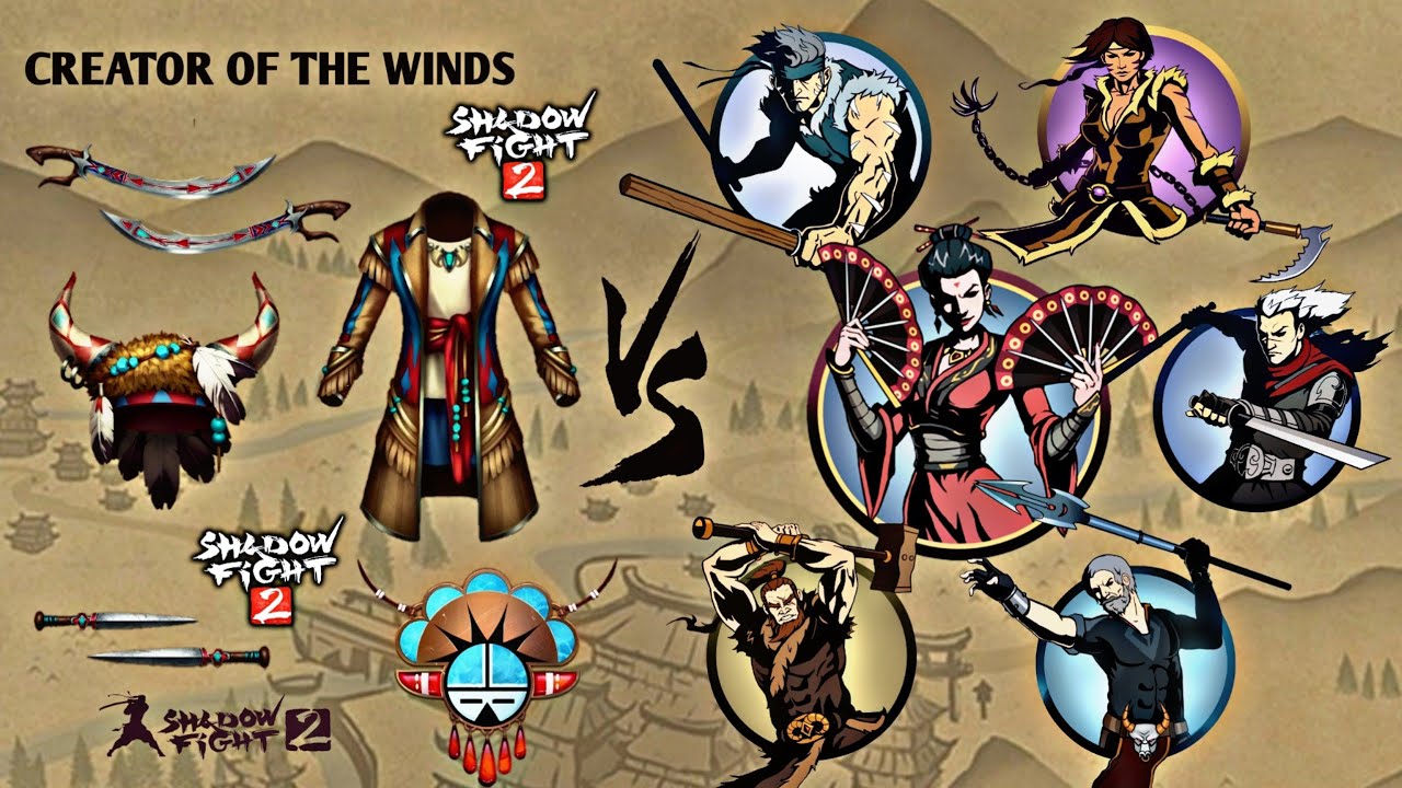Shadow Fight 2 | Set of Creator of the Winds vs Widow and Bodyguards