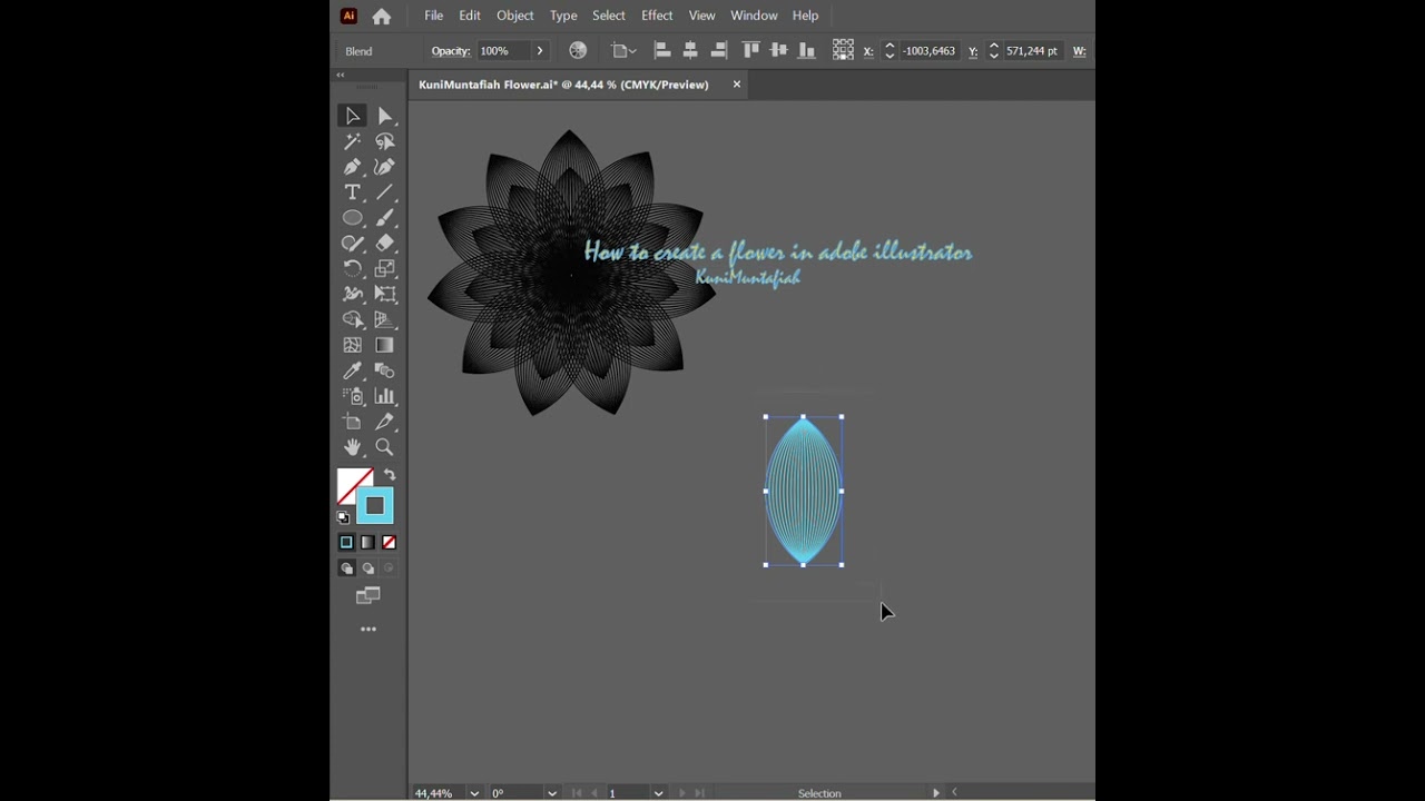 Create a simple flower in adobe illustrator #design #adobeillustrator 
