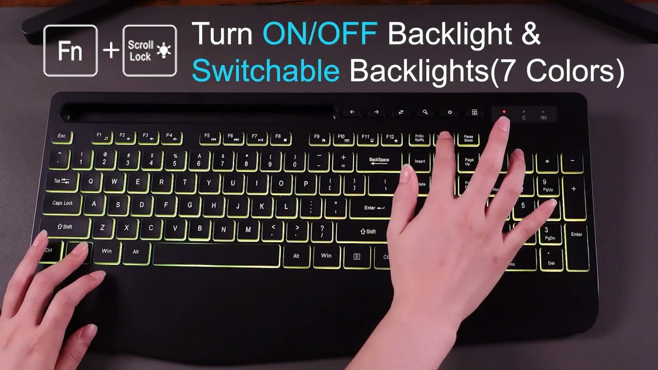 SABLUTE RGB Wireless Keyboard & Mouse Set – 7 Colors, Wrist Rest & Phone Holder! ⌨️🖱️💡
