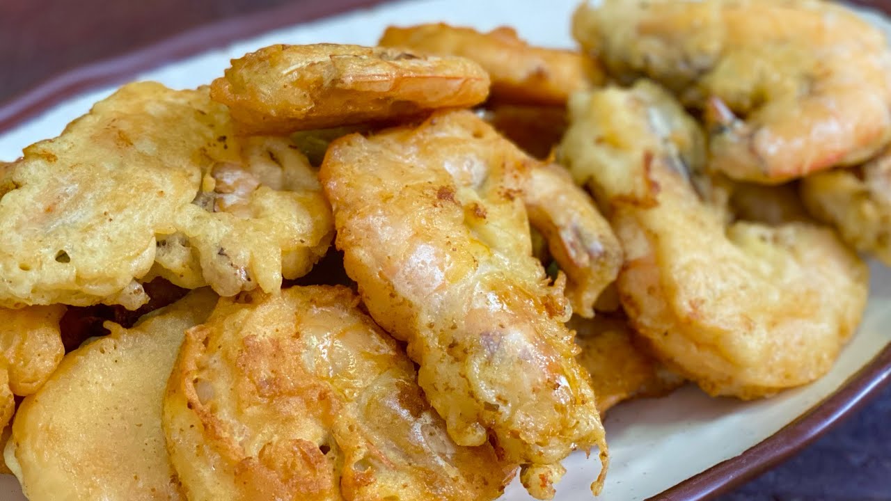 របៀបធ្វើបង្គាបំពងម្សៅ - Crispy fried shrimp- Vichheka SOK