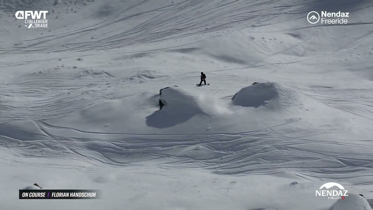 My fist start the Freeride World Tour Challenger carrying the European flag
