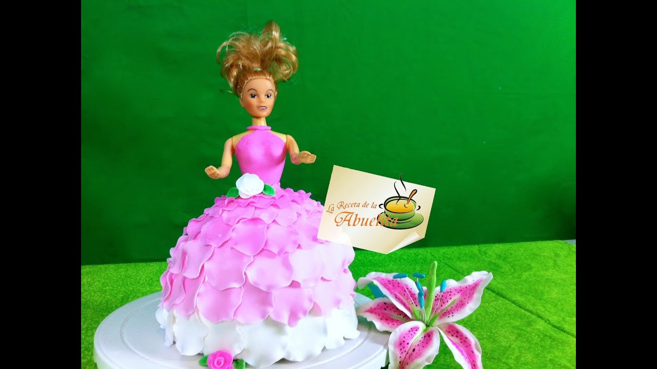 Cómo decorar un pastel de barbie - Pastel de fondant - La receta de la abuelita