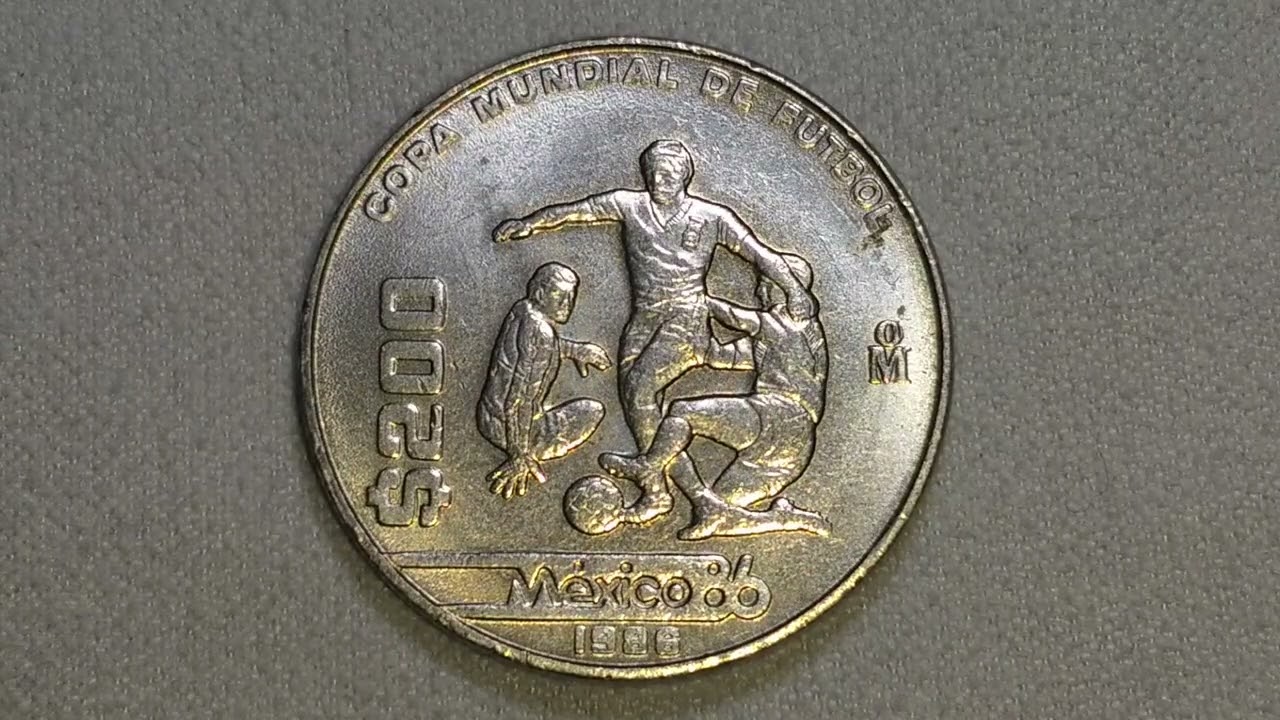 Copa mundial de fútbol México 1986 -2026 moneda $200 pesos 