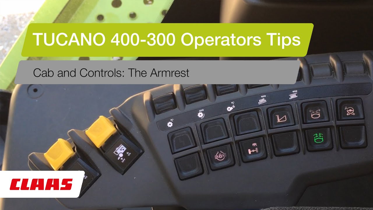 TUCANO 400-300 Operators Tips - Cab and Controls: Armrest