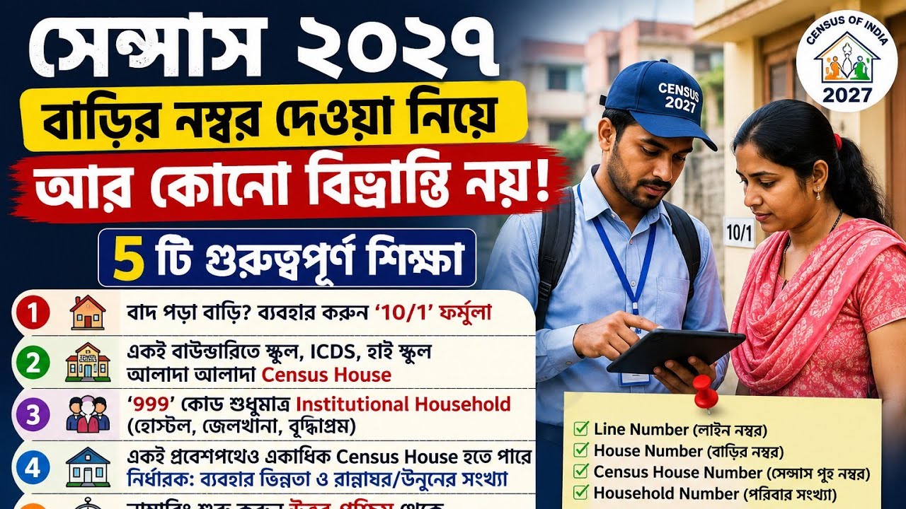 সেন্সাস ২০২৭ | বাড়ির নম্বর দেওয়ার সঠিক নিয়ম | House Number vs Census House Number | Enumerator 