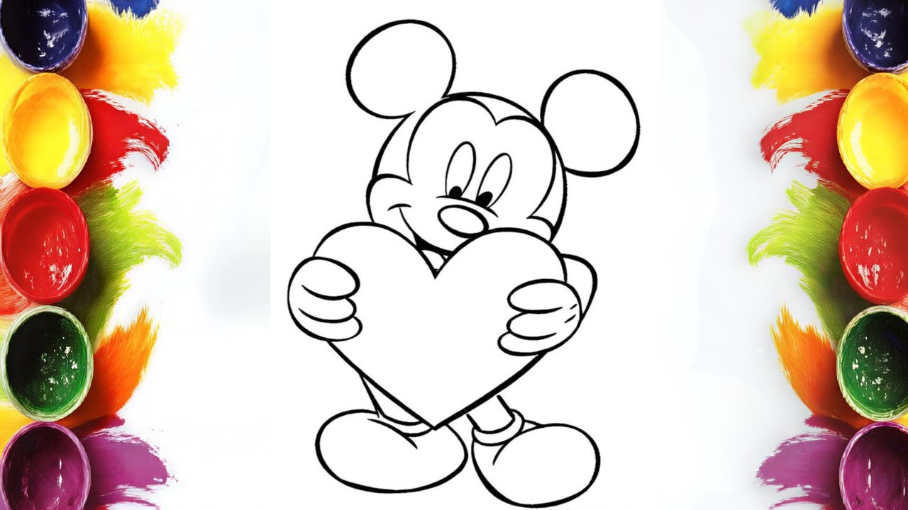 Relaxing Learning: How to Color Mickey Mouse Celebrating Valentine’s | Mini Artist Coloring Tutorial