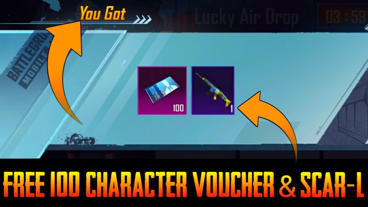FREE 100 CHARACTER VOUCHER & PERMANENT SCAR-L SKIN IN BGMI