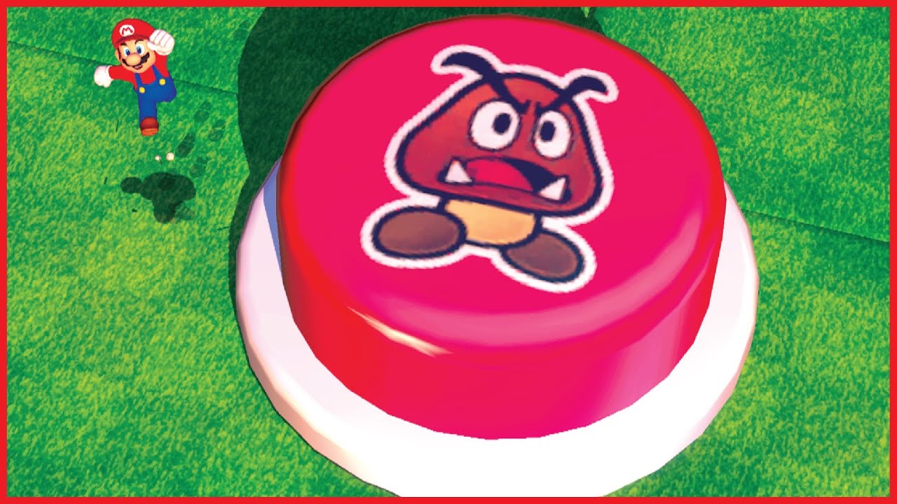Can Mario press the GOOMBA BUTTON?