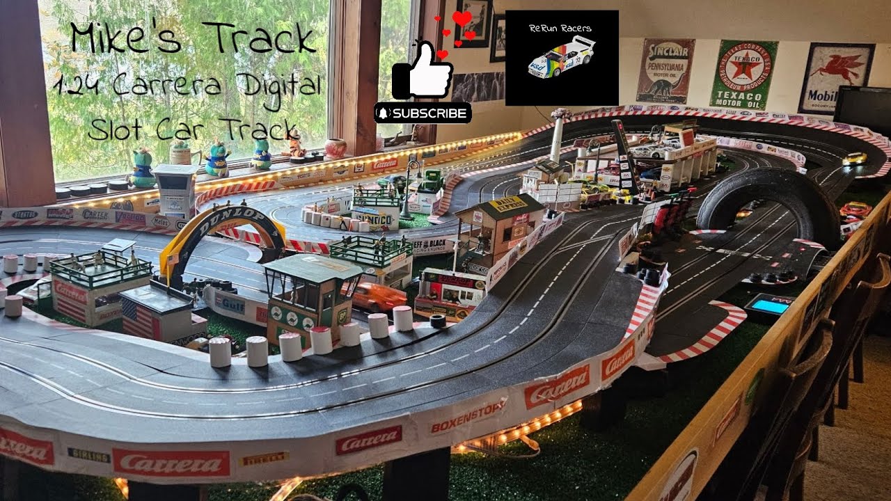A Quick Look @ Mike's 1:24 Scale Carrera Digital Slot Car Track!!