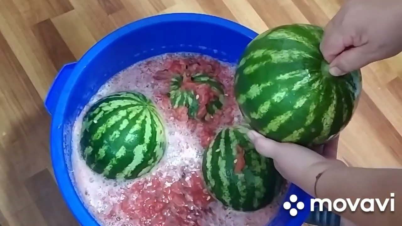 Моченые арбузы в бочке .  Натуральный арбузный сок . Как приготовить.