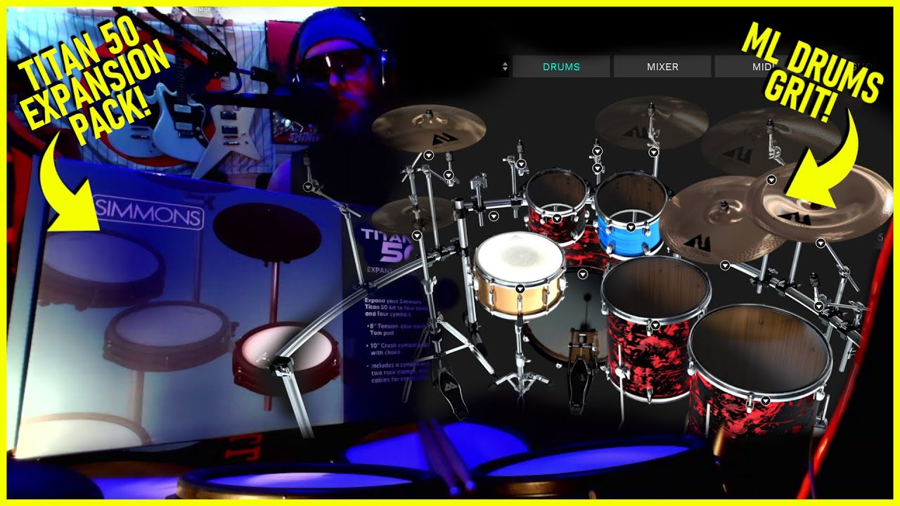 SIMMONS TITAN 50 Expansion Pack Unboxing + ML DRUMS GRIT VST PLUGIN | Electronic Drum Kit Expanded