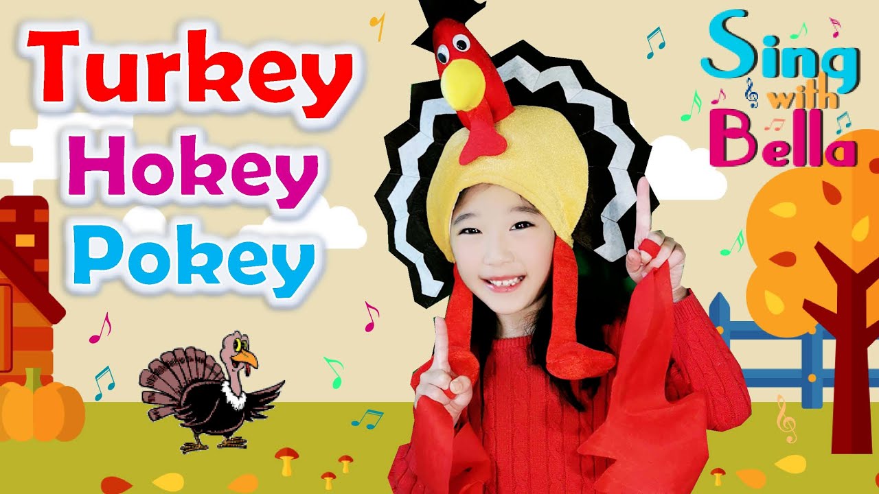 Turkey Hokey Pokey with Lyrics | Thanksgiving Songs for Children | Sing with Bella