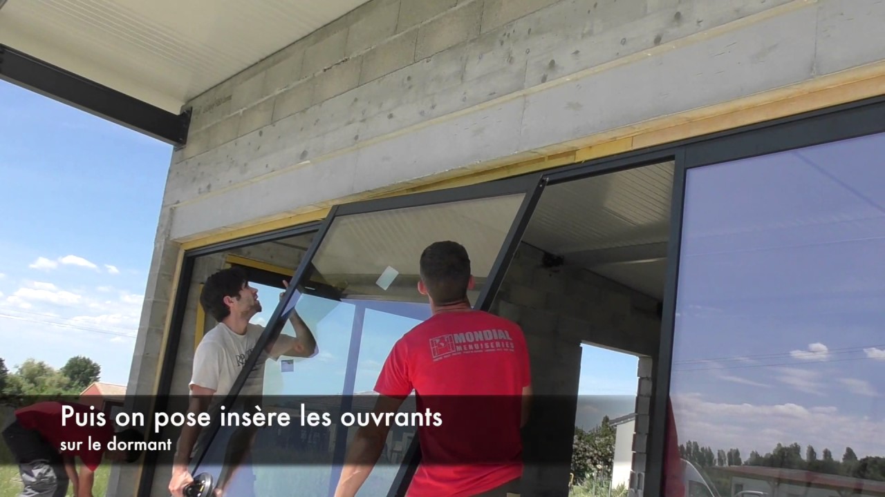 Pose et installation d'une fenêtre coulissante en aluminium