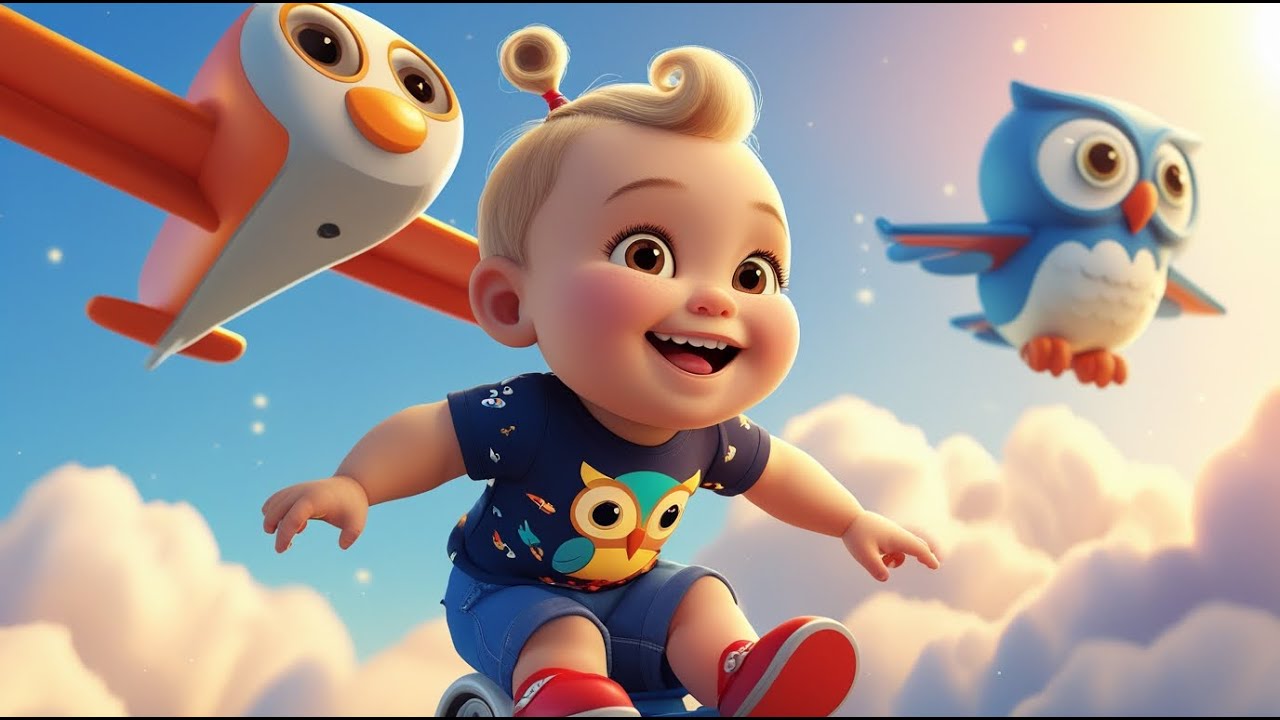 Owl Flies Night Airplane Ride | Fun Owl Song for Kids | Magical Sky Adventure Nursery Rhyme