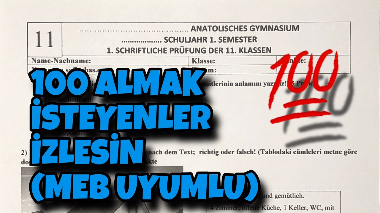 11.Sınıf Almanca 1.Dönem 1.Yazılı