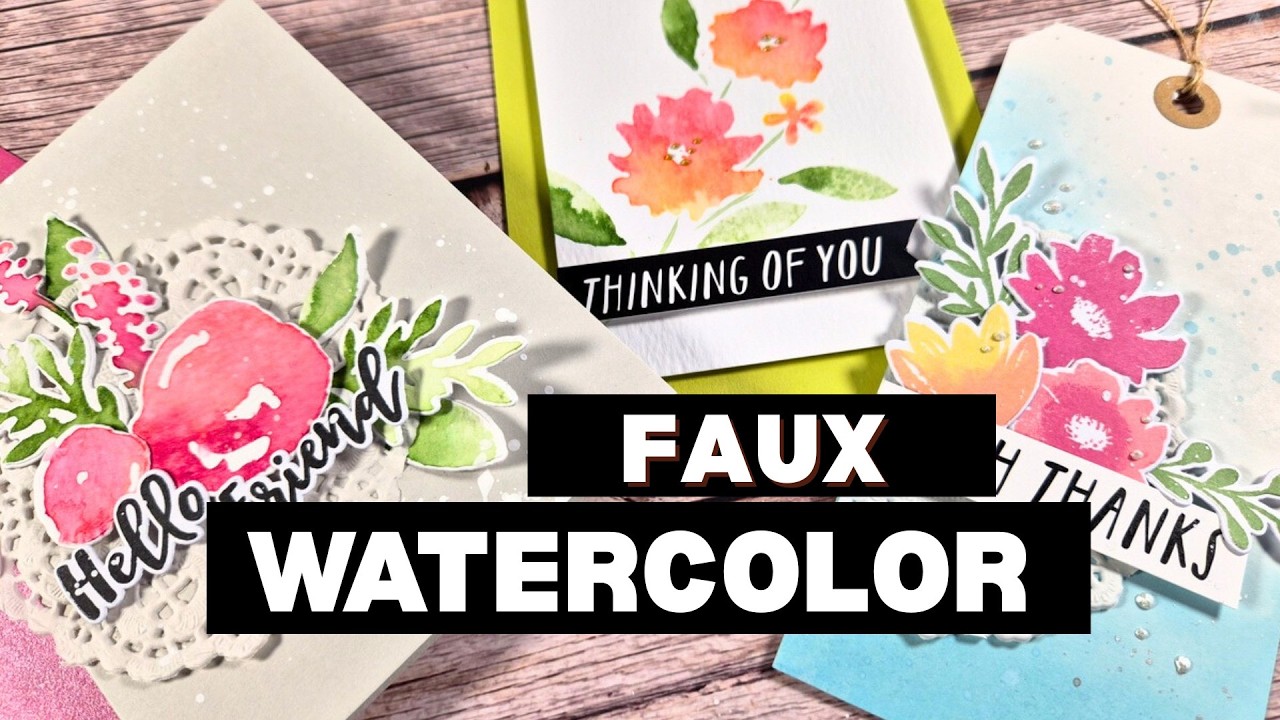 Faux Watercoloring technique | SSS March Card kit