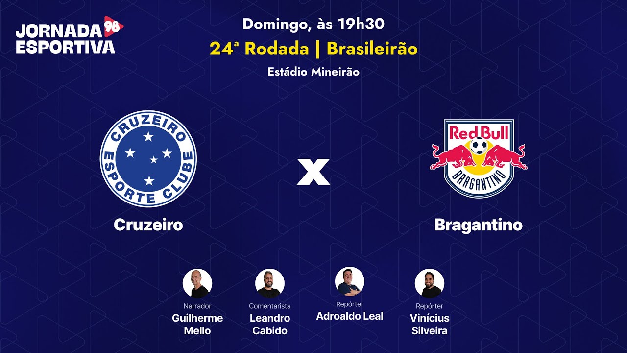 CRUZEIRO X BRAGANTINO | 24&ordf; RODADA DO BRASILEIR&Atilde;O | AO VIVO - 21/09/2025
