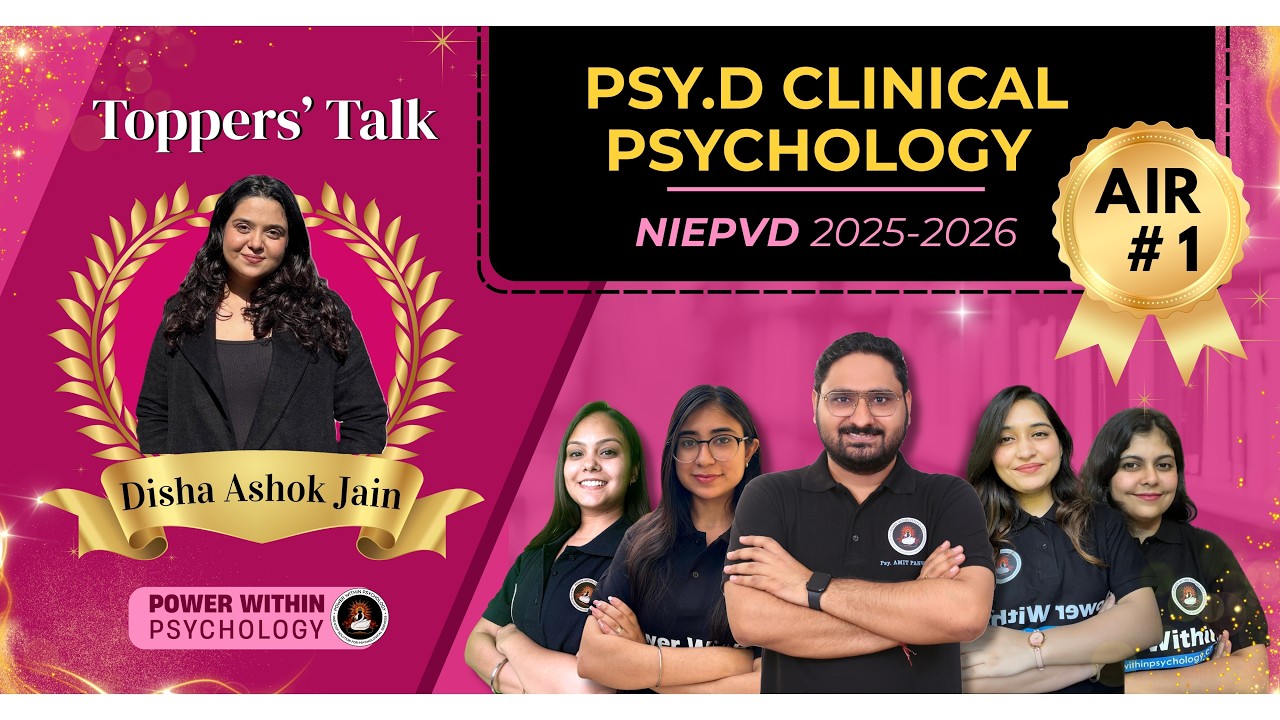 AIR 1 NIEPVD PsyD Clinical Psychology 2025–2026 | Disha Ashok Jain Topper Interview &  Strategy