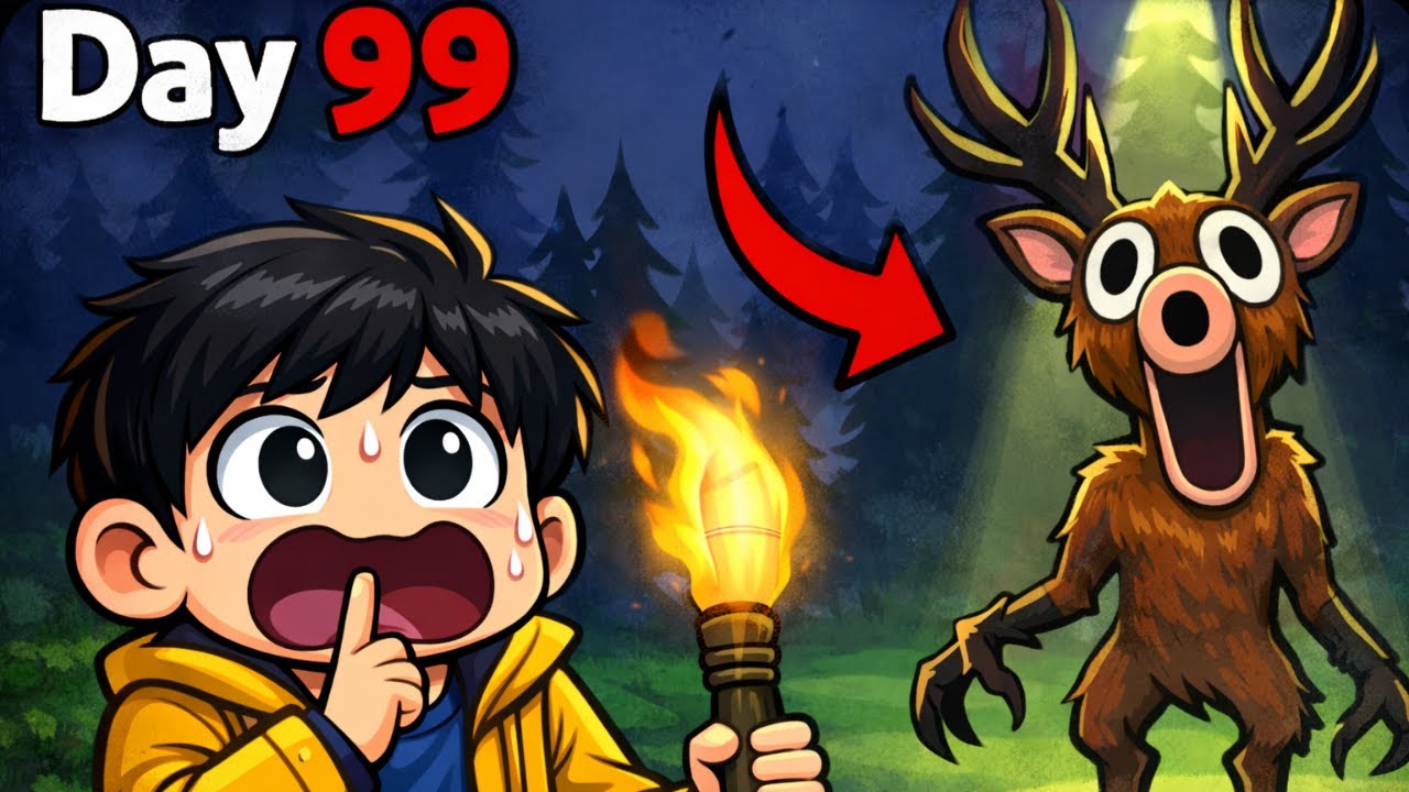 Surviving 99 nights in the forest 😱|Roblox games