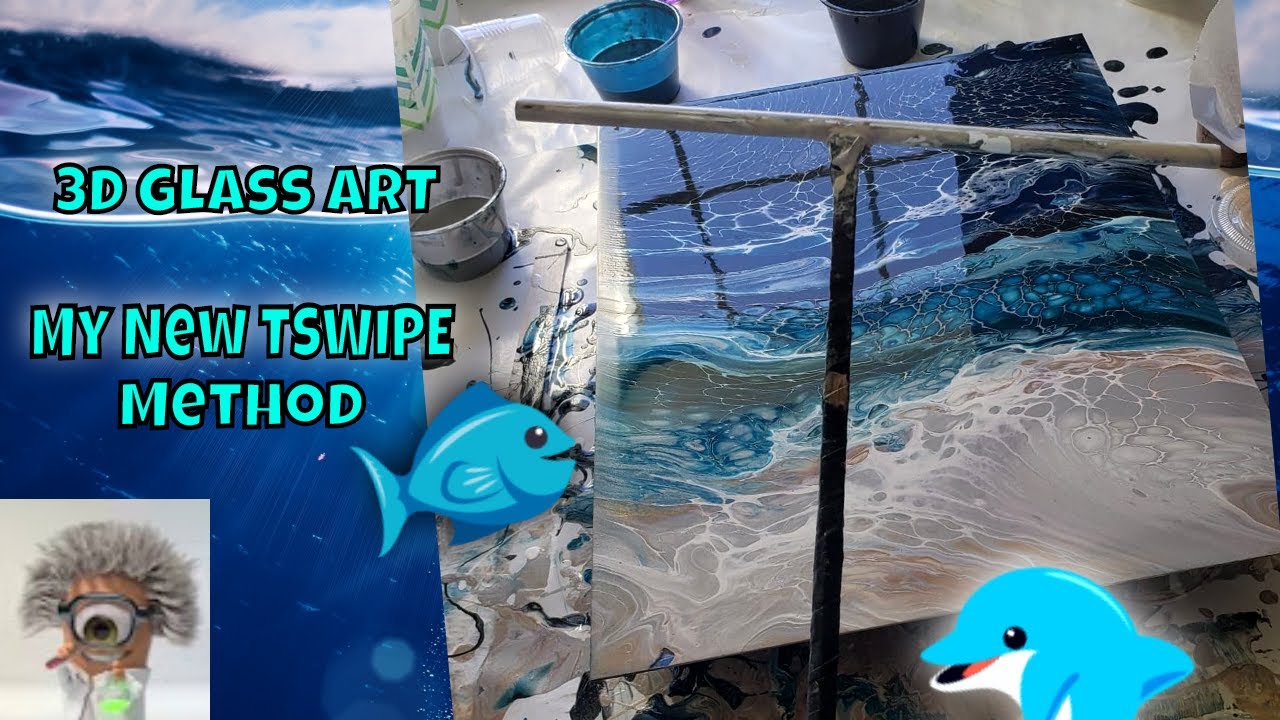 SHOCKING RESULTS! 3D GLASS ART PAINTING - Acrylic Pouring TSWIPE TUTOTIAL