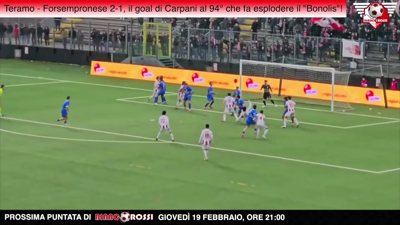 Teramo - Forsempronese 2-1, il goal di Carpani al 94° che fa esplodere il 