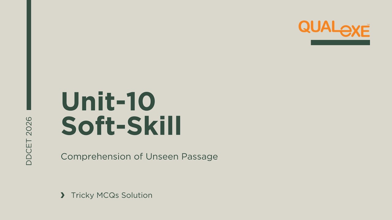 U 10 Comprehension of Unseen Passage