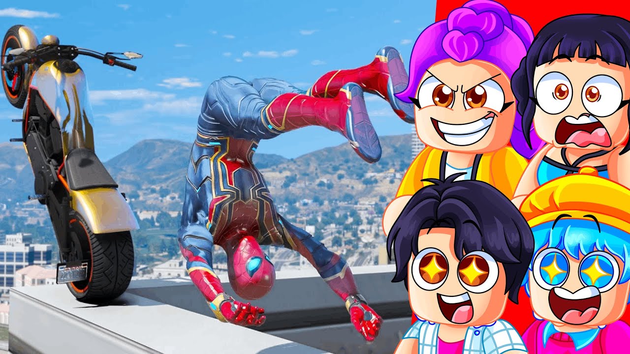Reacting to HILARIOUS SPIDERMAN RAGDOLLS in GTA 5!