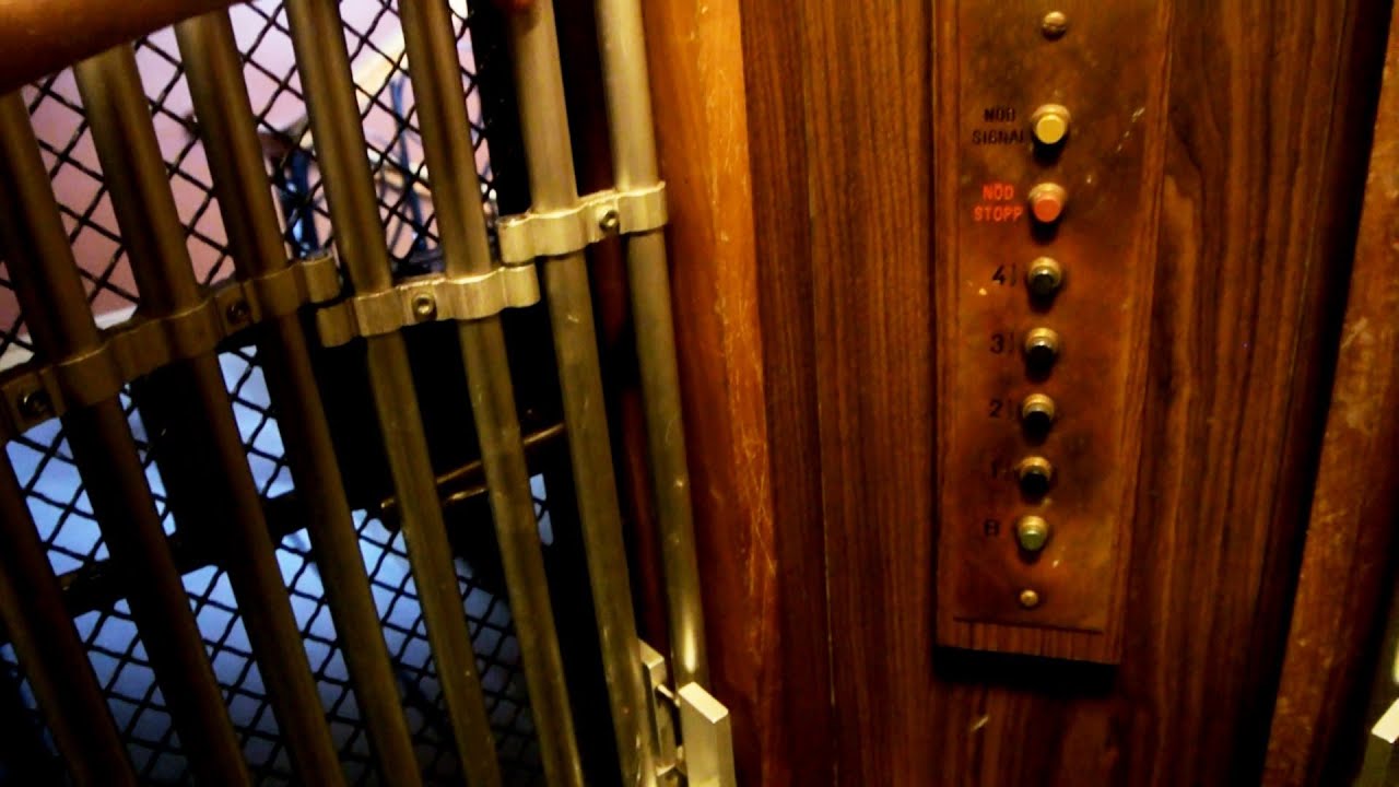Epic vintage ASEA elevator with two doors @ Scheelegatan 26, Stockholm, Sweden