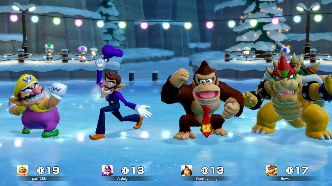 Super Mario Party Jamboree Minigame # 93 Wario , Waluigi , Donkey Kong , Bowser