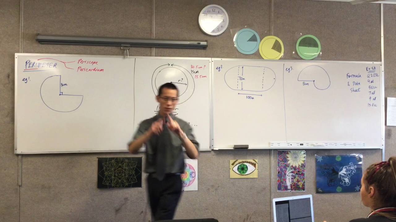Perimeter (2 of 2: Calculating the Perimeter of shapes with circular curvature)