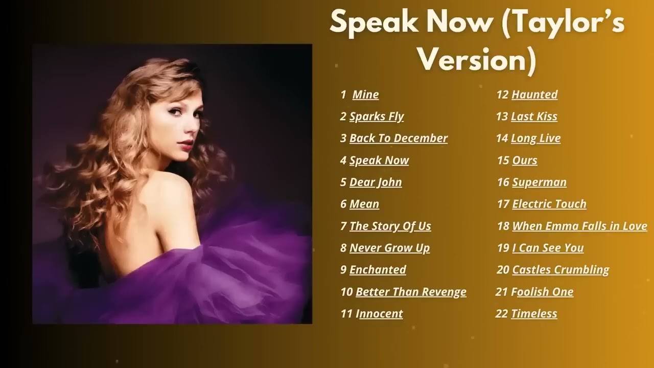 Taylor Swift   Speak now Taylors Version  - Full Album 2024
