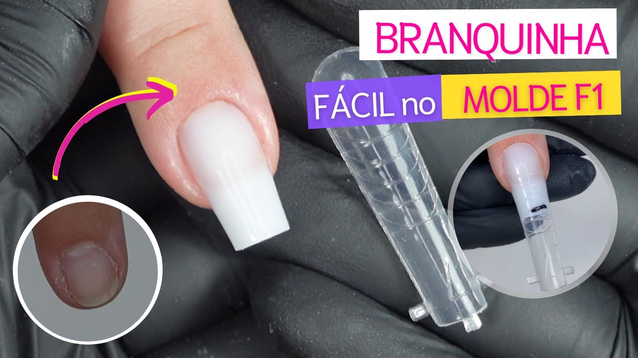 Alongamento Fácil no MOLDE F1 - Unha Branquinha no Molde Russo 💅✨ Mundo Nails