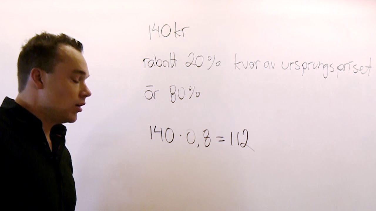 Procent 10. F&ouml;r&auml;ndringsfaktor. Matematik &aring;k 7. Kap. 4, avsnitt 10.