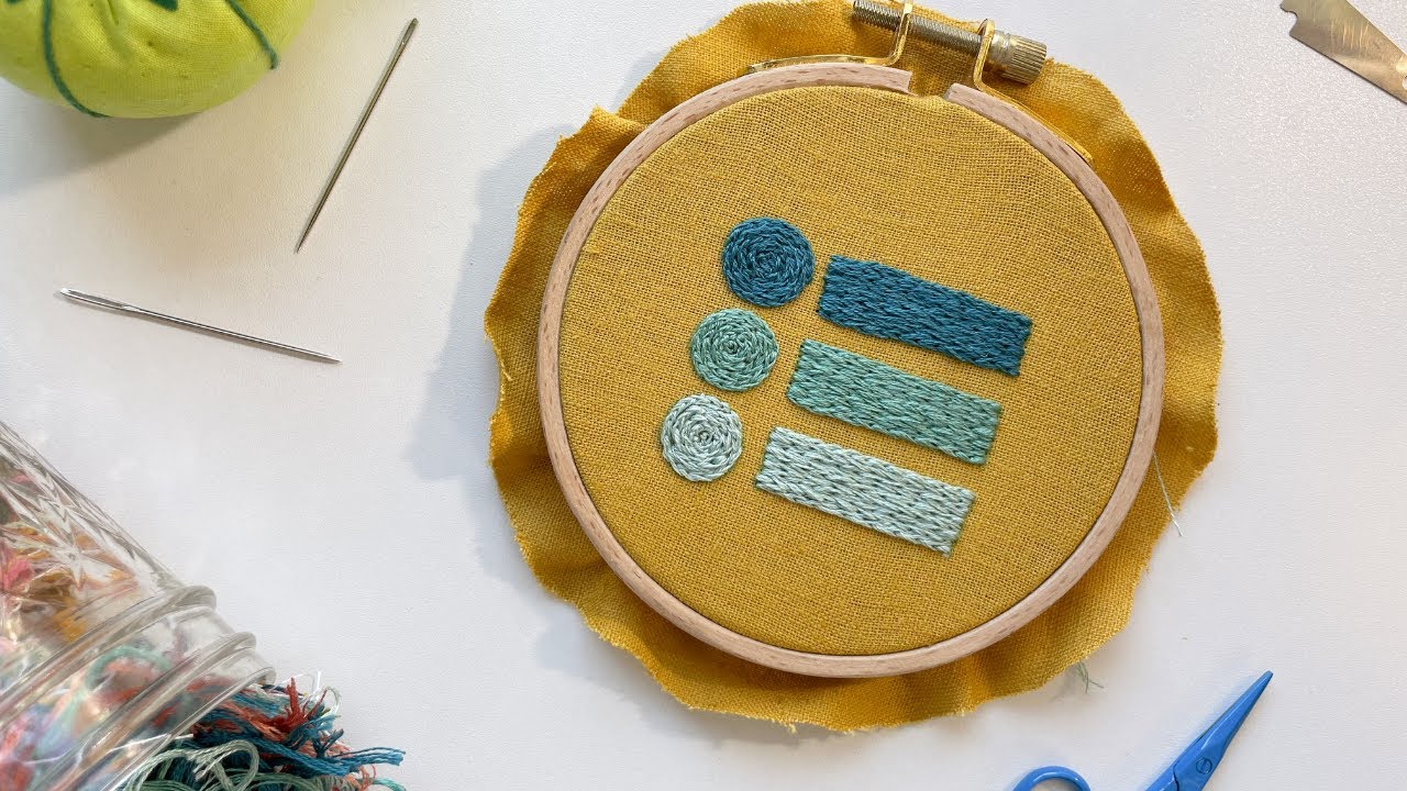 How to fill in a space in hand embroidery using split back stitch