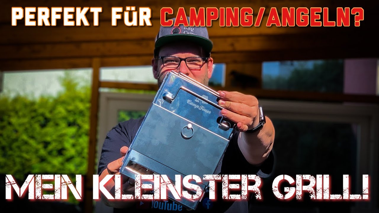 🔥🔥Preisgünstiger CampFeuer Edelstahl Klappgrill - Die perfekte Männerhandtasch? #Camping #angeln