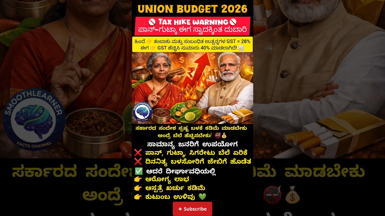Tobacco Costs More Than Health Now”😱✅UNION BUDGET 2026